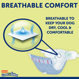 Hartz disposable dog diapers size medium 32 count package showing FlashDry absorbent core and velcro tab closure - view 7