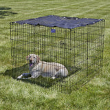 MidWest black mesh sunscreen top cover for 48x48 inch dog exercise pen blocking UV rays outdoors - view 2