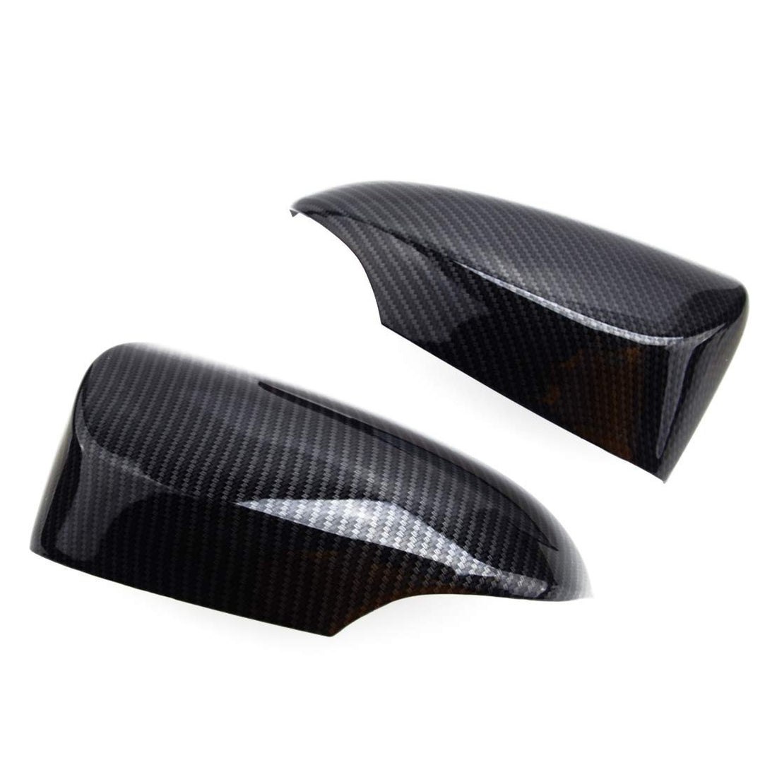 Pair of gloss black ABS side rearview mirror cover trim caps for Toyota C-HR 2017-2020, part YCA13604