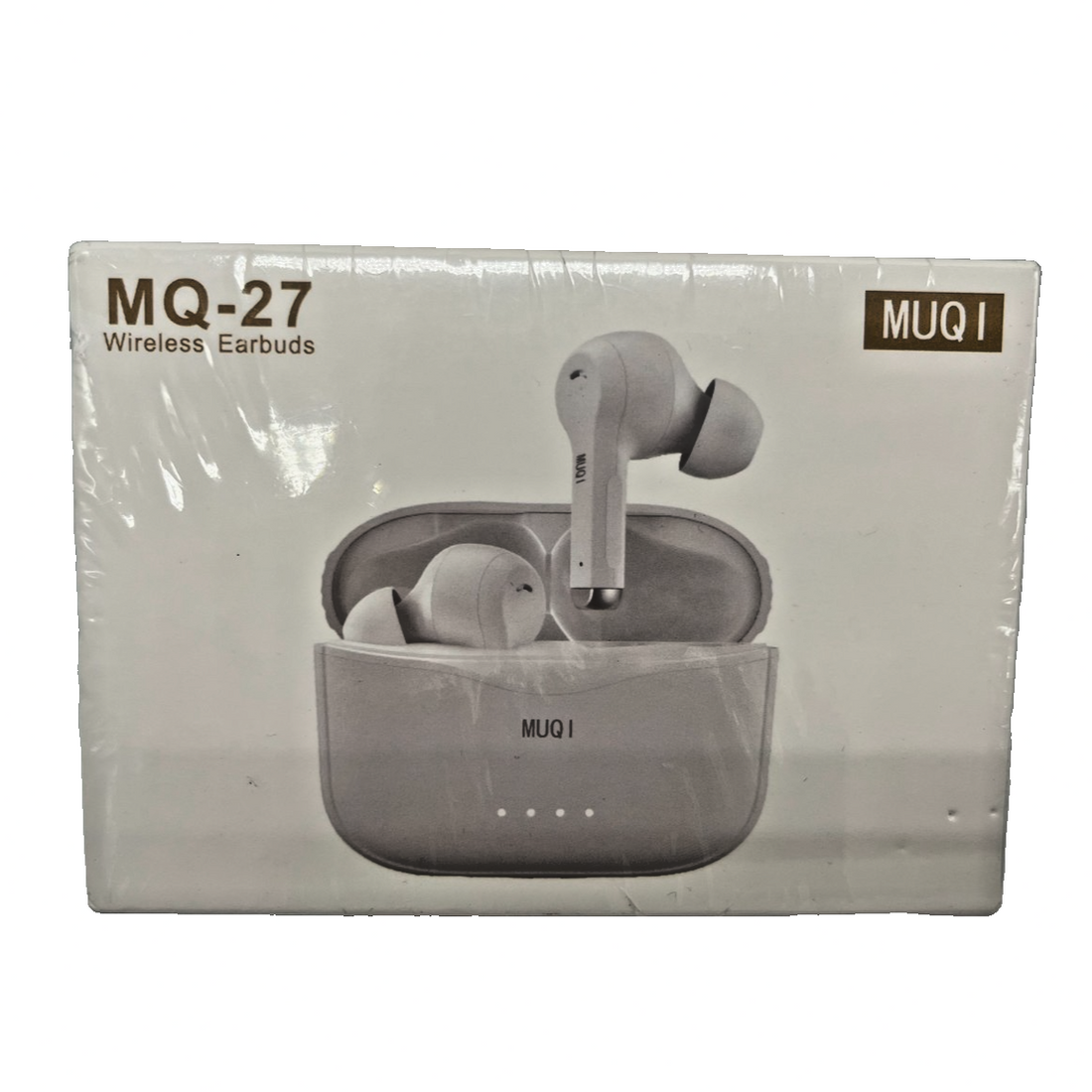 MUQI MQ-27 white true wireless earbuds with charging case, USB-C port, IPX5 waterproof in-ear design