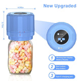UNERVER M11 blue electric mason jar vacuum sealer kit with wide and regular mouth lids, labels, and pen included - view 6