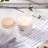 JELLYMONI white round glass jar rose scented soy wax candle 8oz with lid on neutral background - view 5