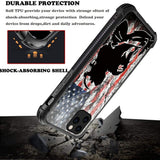 DJSOK black American flag football bumper case for iPhone 11 Pro Max with tire-texture sides and raised edges - view 5