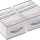 fufeisi 2-Pack Wardrobe Clothes Organizer Bins with Zip Dividers