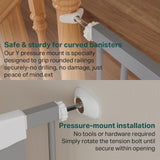 Cumbor gray auto-close baby gate installed in doorway, showing dual-lock mechanism and walk-through door with step pedal - view 5