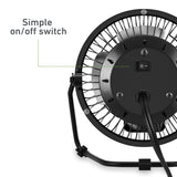 Holmes Mini High Velocity 4-Inch Desk Fan – Black Metal, Adjustable Tilt — view 6 of 8