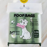 RoseBB green biodegradable dog poop waste bags 9x13 inches, 8 rolls of 15 bags totaling 120 count - view 4
