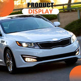 JX RACING front bumper grille and fog light bezel kit for 2011-2013 Kia Optima EX LX in black with chrome accents - view 6