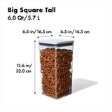 OXO Good Grips white square tall airtight POP container 6 quart with push-button lid for pantry food storage - view 3