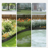 Five black powder-coated steel landscape edging panels arranged in a garden bed border, VEVOR 39x3 inch bendable design - view 4