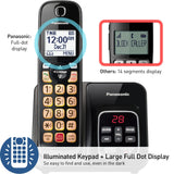 Panasonic KX-TGD832M metallic black cordless phone system with 2 handsets and charging base, featuring call block - view 5