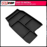Black TPE center console lower tray organizer insert for 2021-2025 Toyota Sienna armrest storage compartment - view 6