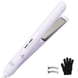 QUICO Ceramic Flat Iron & Curler – 4 Temp Settings, Dual Voltage, Lilac – Open Box — view 1 of 8