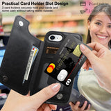 HianDier iPhone 16e Wallet Flip Case - Black PU Leather with Card Holder — view 3 of 8