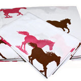 Girls pink and brown pony horse bandana print comforter set with coordinating sheet set and bonus unicorn backpack - view 2