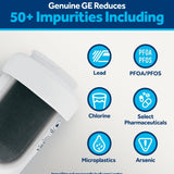 GE MWF genuine white refrigerator water filter, NSF 42 and 53 certified, compatible with French door and side-by-side models - view 2