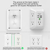 QINLIANF 5-Outlet Wall Surge Protector 4 USB Ports 1680 Joules Mountable – Open Box — view 3 of 7
