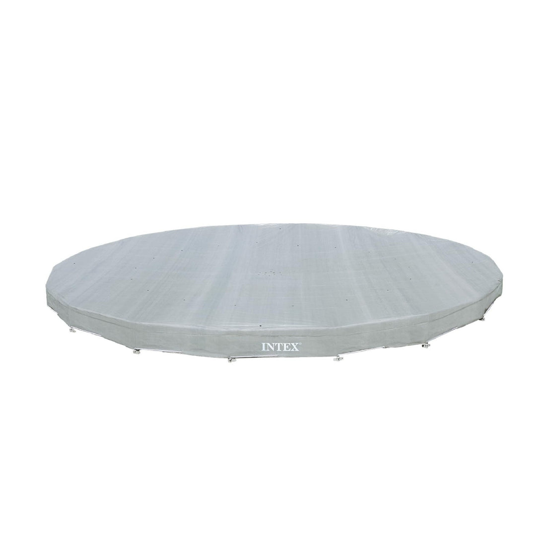 Intex 28041E gray round pool cover with rope tie for 18ft Ultra XTR frame above ground pool