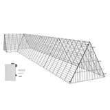 VEVOR black metal chicken tunnel coop run 157.5 inches long with waterproof silver cover and ground stakes for backyard poultry