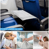 Pack of 20 ElocioFun dinosaur airplane tray table covers laid flat showing coloring game and activity designs, 18x14 inches - view 5