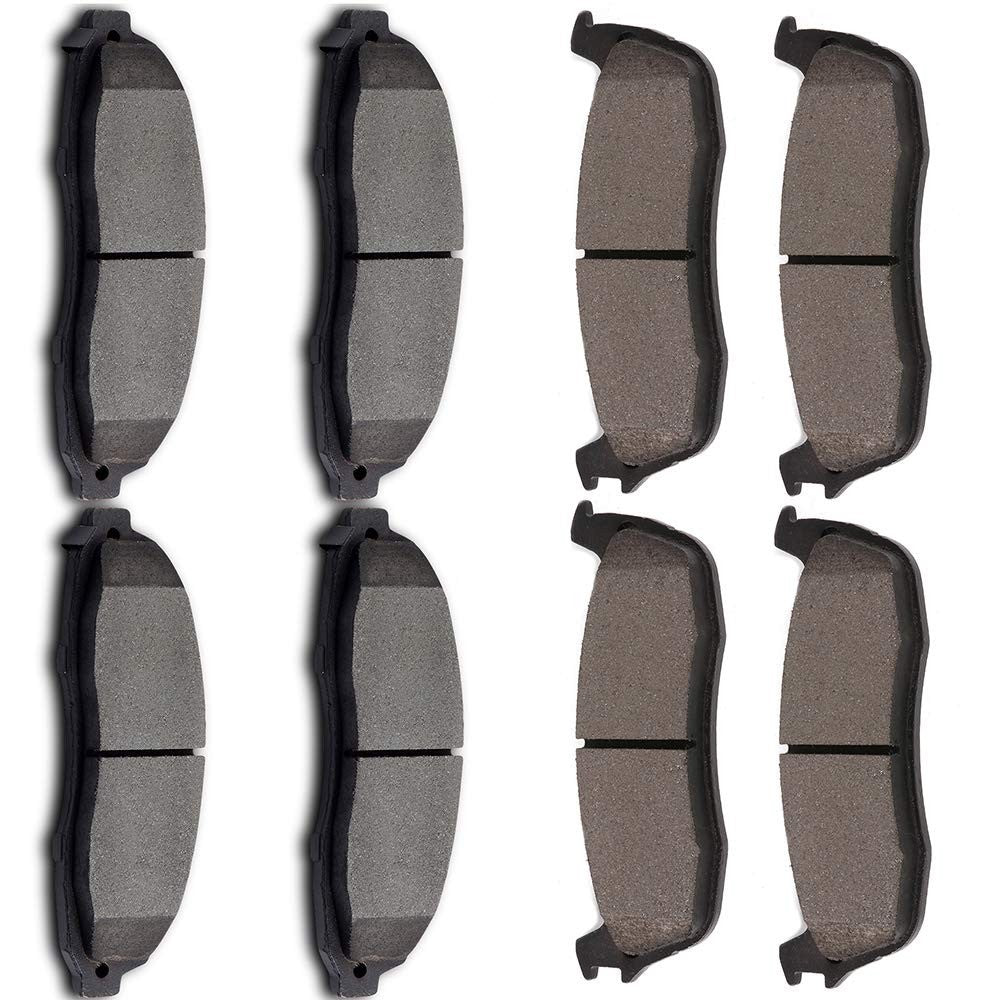 OCPTY 8-piece semimetal front and rear brake pad set for 1997-2003 Ford F-150 and Lincoln Blackwood