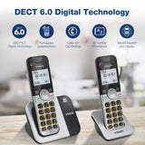 VTech VG231 silver and black cordless DECT 6.0 landline phone with large backlit keypad and base unit - view 6