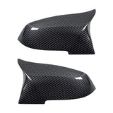 Pair of carbon fiber style ABS mirror cover caps for 2013-2015 BMW 7 Series F01 F02 clip-on replacement