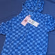 Juicy Couture Y2K Blue Checkered Terry Cloth Short Sleeve Hoodie – Size S NWT