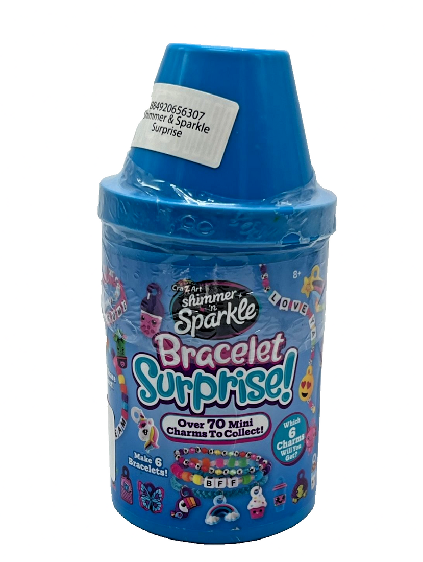 Cra-Z-Art Shimmer n Sparkle Surprise Bracelet Making Kit in crayon-shaped container with beads and charms