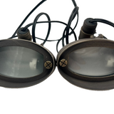 Oval wall washer landscape sconce in solid brass with black finish, 12V low voltage outdoor lighting fixture for garden walls - view 2