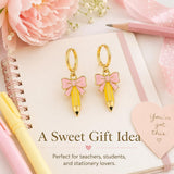 Novearring Pencil Hoop Earrings Gold-Tone Teacher Gift Jewelry — view 7 of 7