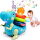 Popsunny Baby Dinosaur Musical Crawling Toy – Ring Toss, Rattle & Teether
