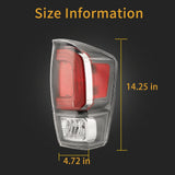 JX Racing left and right tail light assembly pair for 2016-2023 Toyota Tacoma with red lens and black ABS housing - view 8