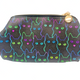 FREEHOTU Black Cat Silhouette Canvas Makeup Bag with Gold Zipper