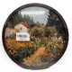 10-Inch Round Framed Cottage Garden Impressionist Wall Art Print
