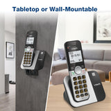 VTech VG231 silver and black cordless DECT 6.0 landline phone with large backlit keypad and base unit - view 7