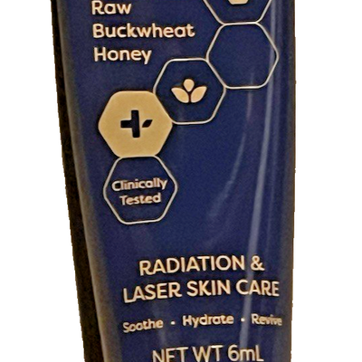 BeeCure 6ml medical grade buckwheat honey radiation and laser skin soothing cream tube on white background