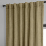 HPD Half Price Drapes 50x84 inch Nomad Tan faux linen room darkening curtain panel with rod pocket heading - view 7