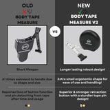 White retractable fabric body tape measure by MeasureWiz showing CM and inch markings on compact ergonomic casing - view 4