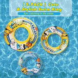 Seaborn 5-pack inflatable pool float rings in multiple sizes with two arm floaties for kids ages 6 to 12 - view 4