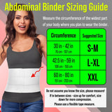 White 9-inch 3 panel abdominal binder with hook and loop closure for post-surgery recovery, size small-medium - view 6