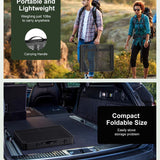 Raynesys portable folding grill table with aluminum mesh top and adjustable steel legs set up outdoors for camping - view 5