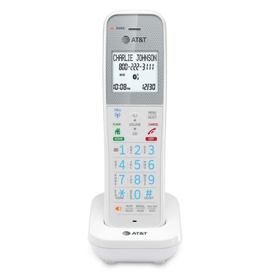 AT&T DAL75011 white cordless accessory handset with charger and batteries, DECT 6.0 cordless phone expansion unit