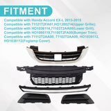 JZPARTFIT 2013-2015 Honda Accord Sedan Front Grille Set - Upper, Lower & Fog Covers — view 2 of 8