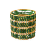 Jewar 24-Piece Dark Green Gold Indian Bollywood Bangle Bracelet Set — view 3 of 8