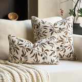 Alerfa Beige Floral Chenille Lumbar Throw Pillow Cover 12x20 In — view 5 of 8