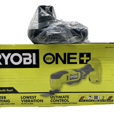 Ryobi PCL430B 18V cordless oscillating multi-tool in green with 2.0Ah lithium-ion battery pack included