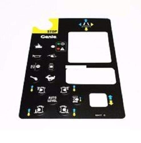 New Genie 82417GT platform control panel decal for GS-3384 GS-3390 scissor lift, shown flat on white background