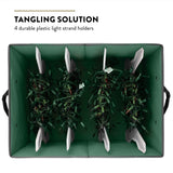 ZOBER green and black polyester Christmas light storage box with 4 plastic reels, 17x12x10 inches, stackable lid - view 3