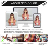 BOGSEA 24-inch long wavy ombre pink synthetic wig with bangs on a mannequin head, shown from front - view 7
